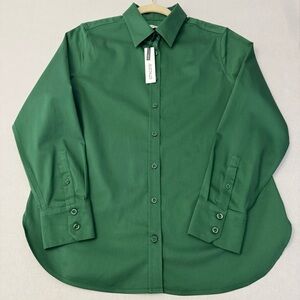 Chico’s Blouse Womens Button Up No Iron Stretch Juniper Green Size 6 Chico’s 0.5